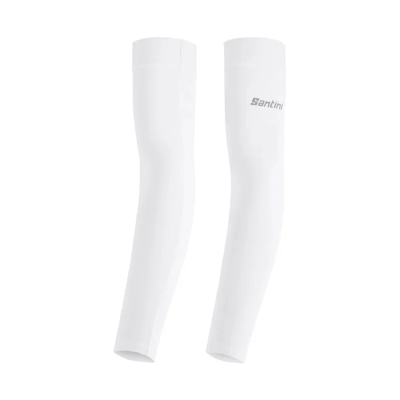Santini Summer Arm Cooler Sun Protection Sleeves in White